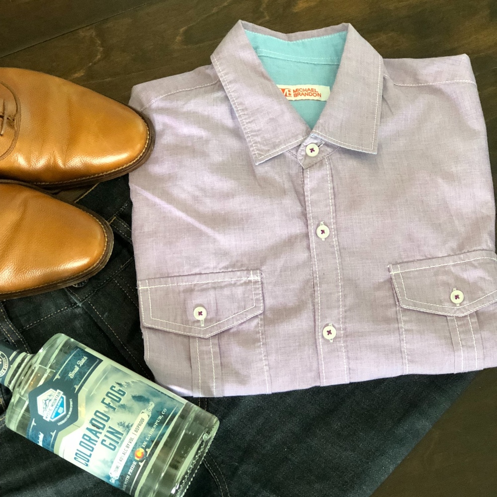 MICHAEL BRANDON Purple Button Down